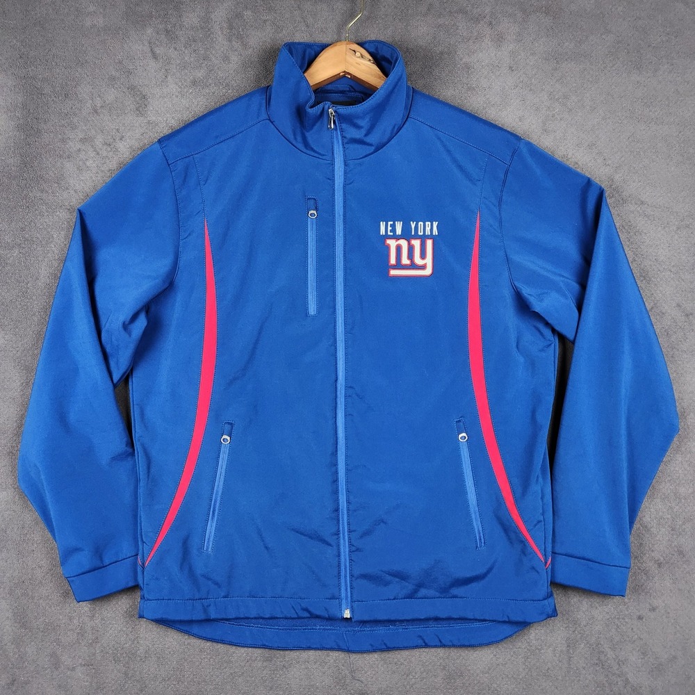 New York Giants GIII Softshell Jacket Mens Large Blue Full Zip Fleece Lined
